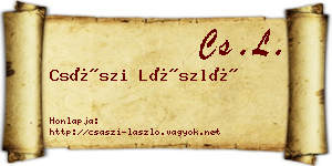 Császi László névjegykártya